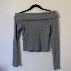 Off shoulder grey sweater